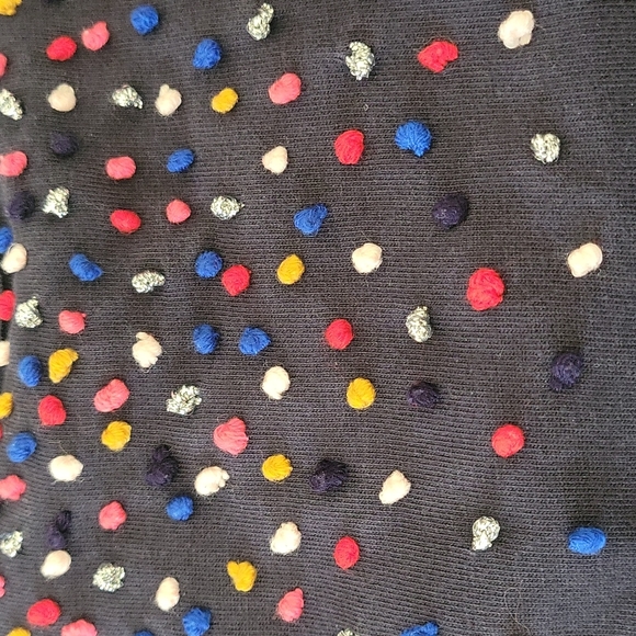Talbots 3/4 sleeves multicolor embellish mini pom pom top women's size large - Picture 8 of 11